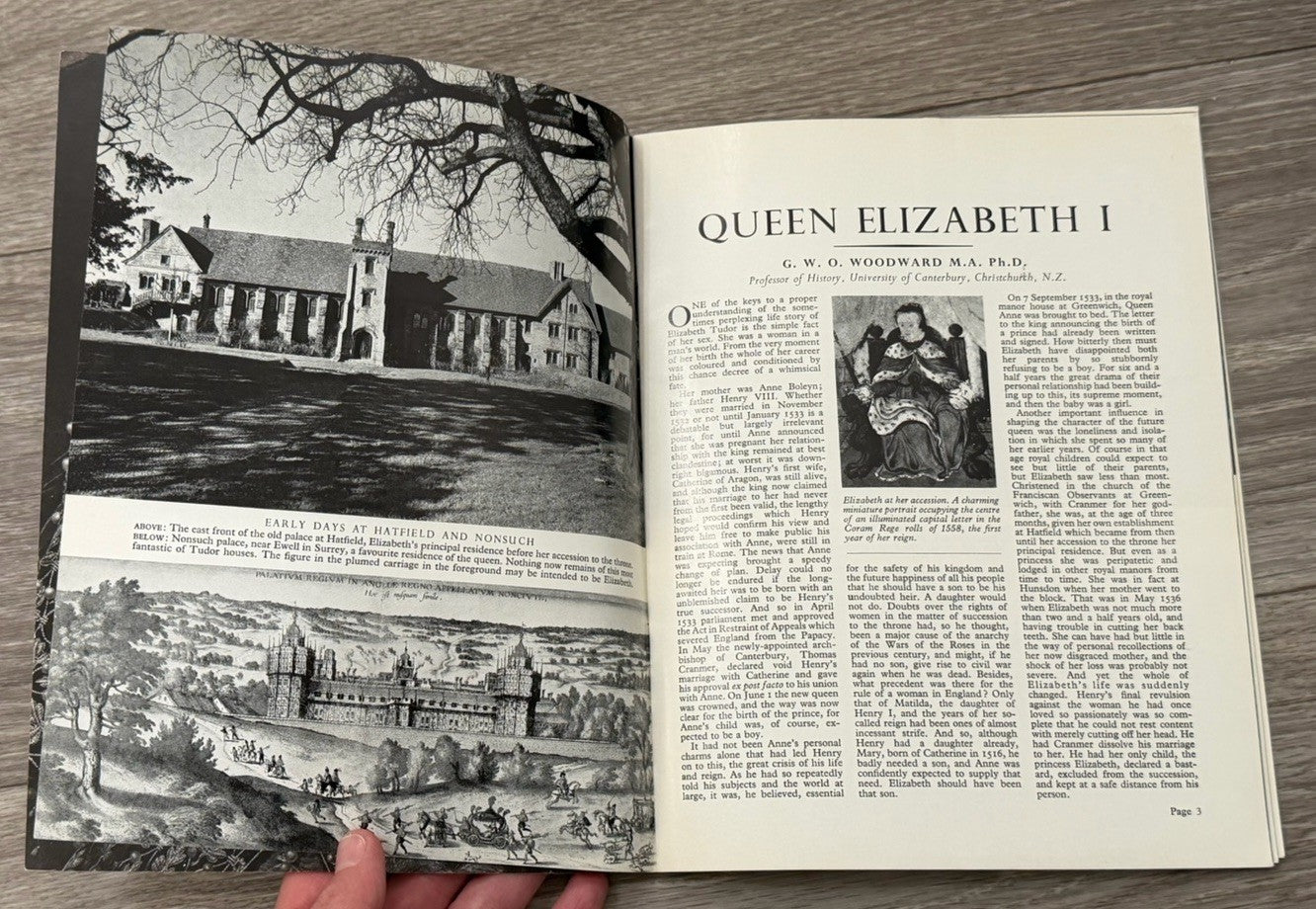 QUEEN ELIZABETH I by G. W. O. Woodward 1972 Booklet Pitkin Pictorials UK