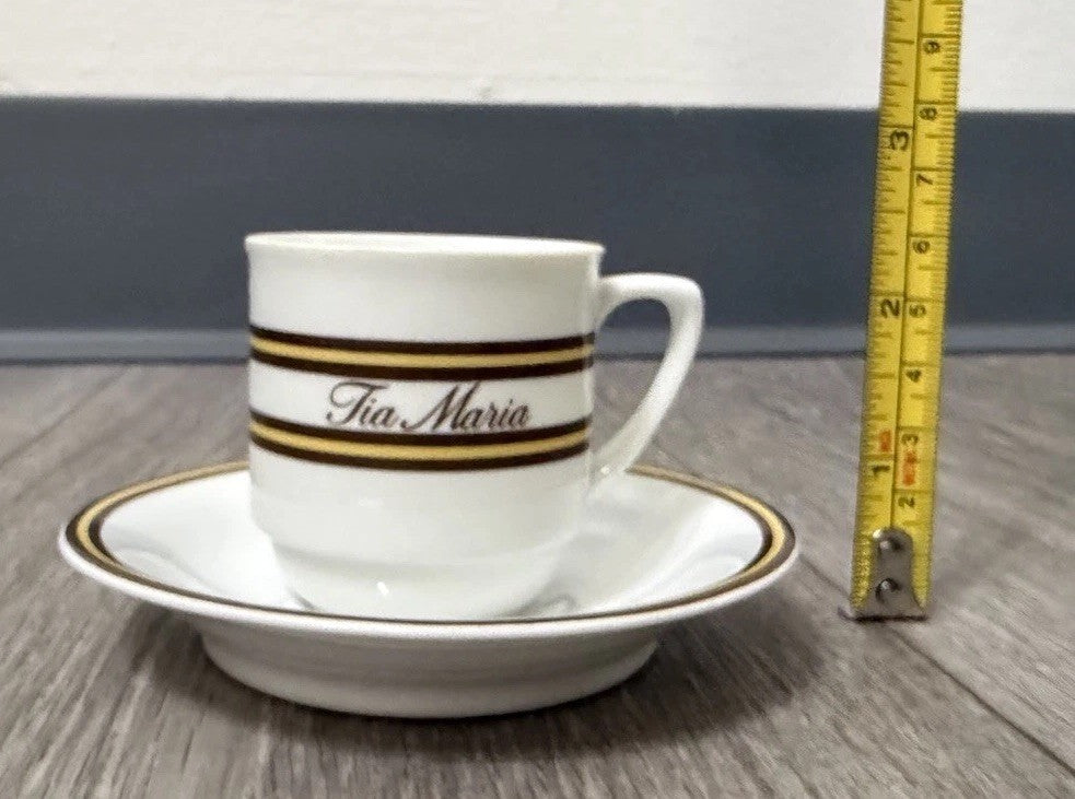 Vintage Tia Maria Resturaunt Demitasse Cup & Saucer Schmidt Porcelana Brazil