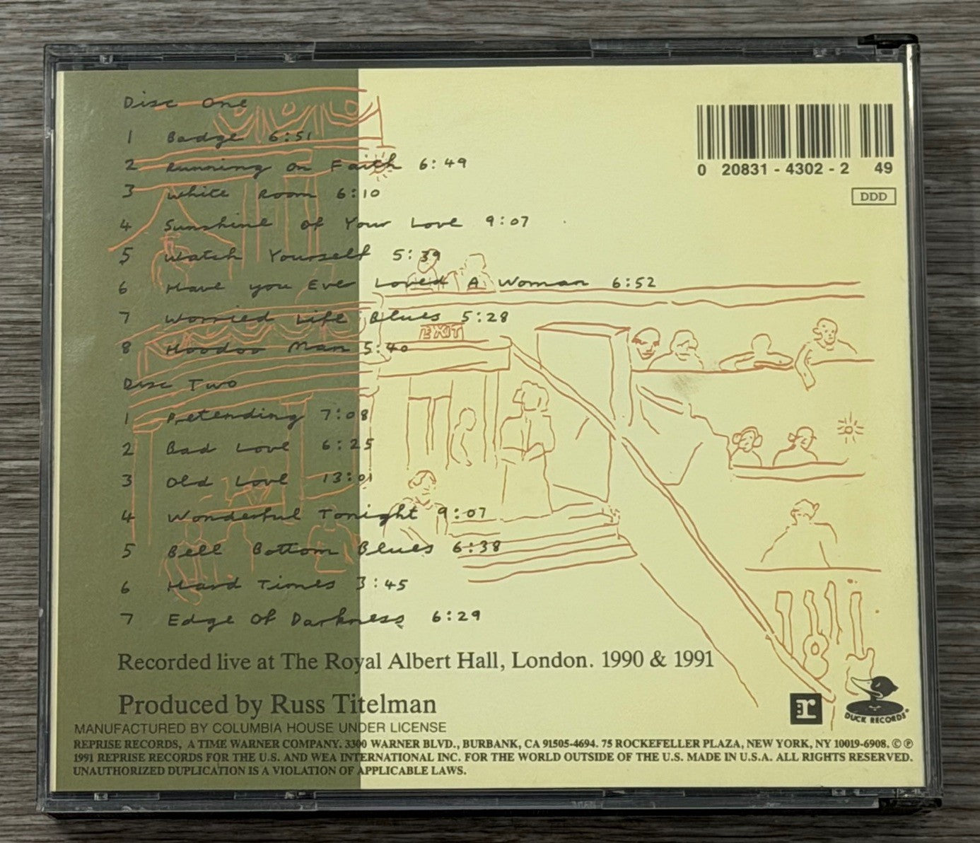 VINTAGE 24 Nights by Eric Clapton CD 1991 Recorded Live At The Royal Albert Hall