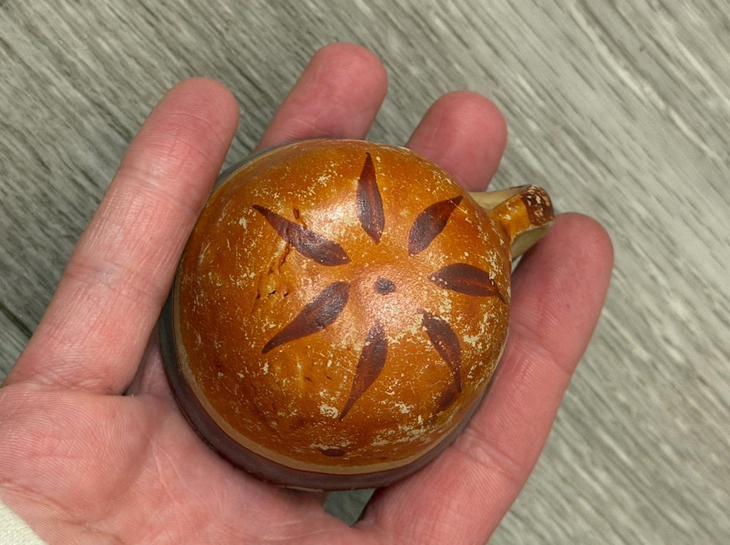 Vintage Mexican Cup Handmade Pottery Small Size 1.25” Tall X 2.25” Diameter