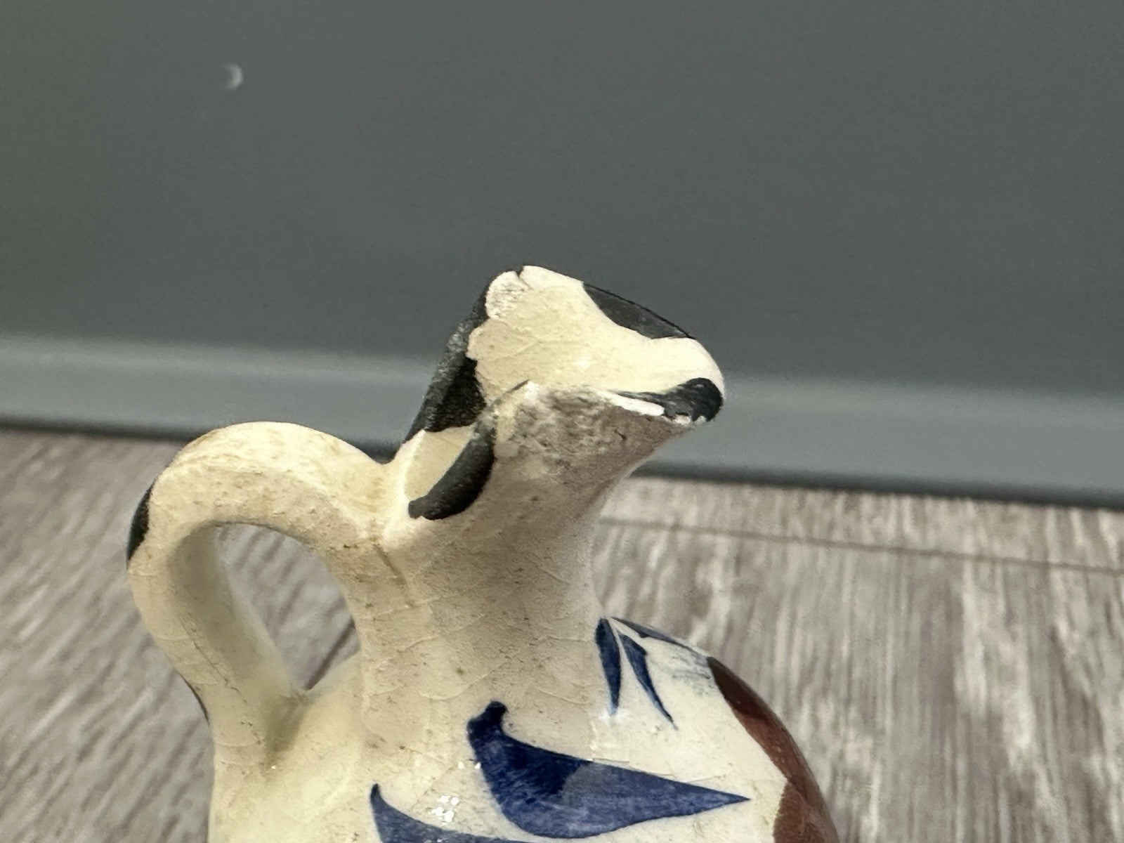 Adorable Vintage Pottery Mini Vase 2.5” Tall Hand Painted - Flower Design