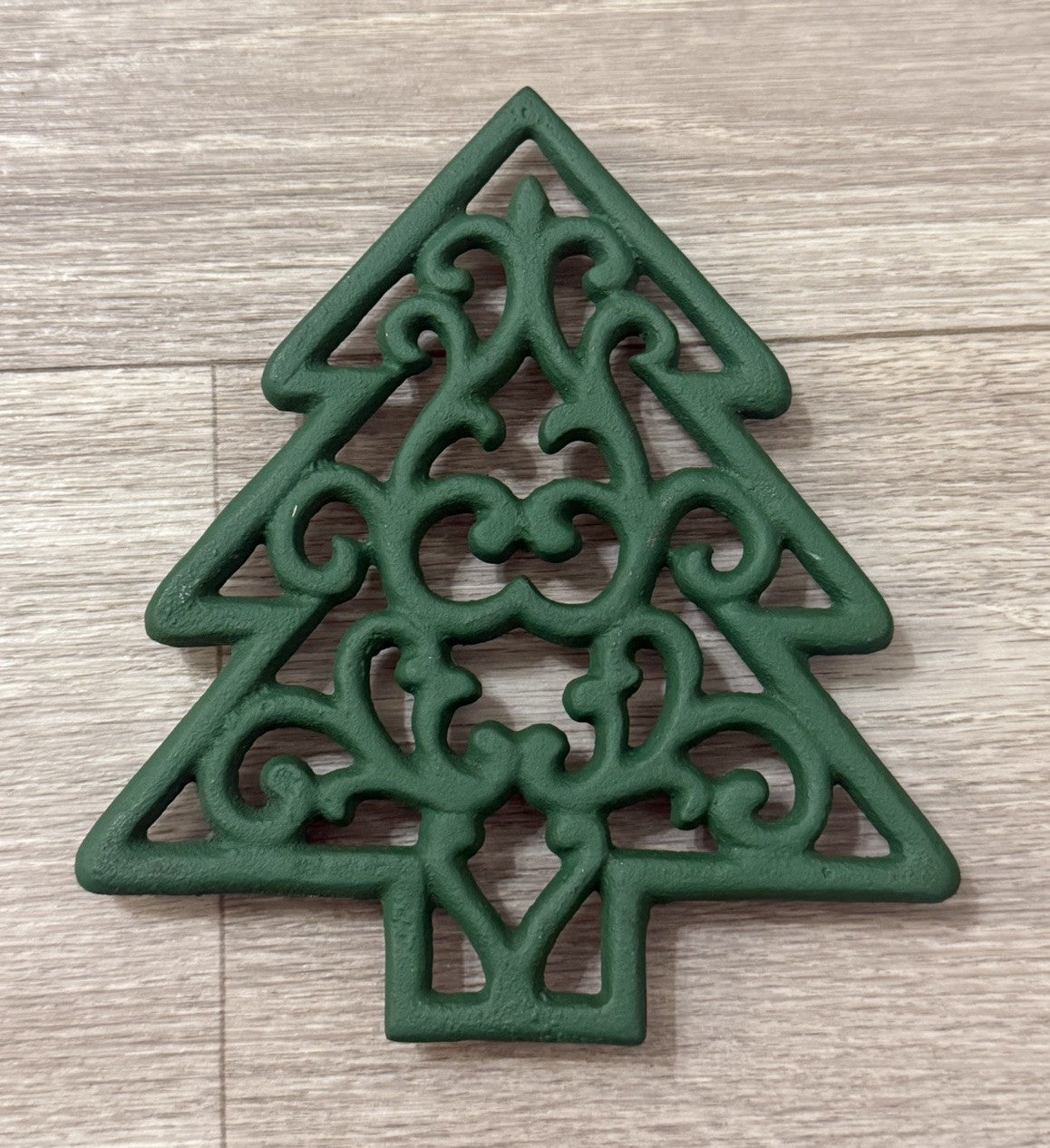 Christmas Tree trivet cast iron vintage