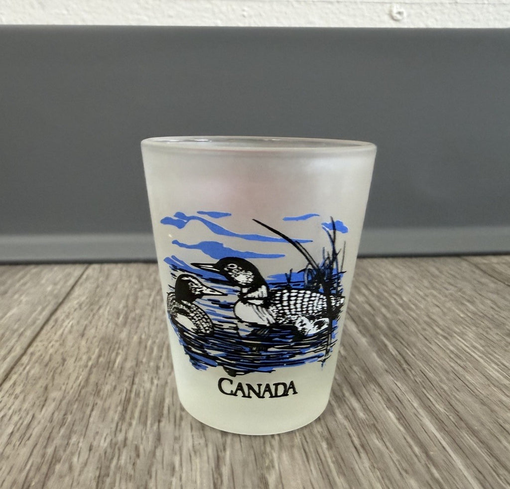 Mississuaga Ontario Canada Frosted Ducks Shot Glass