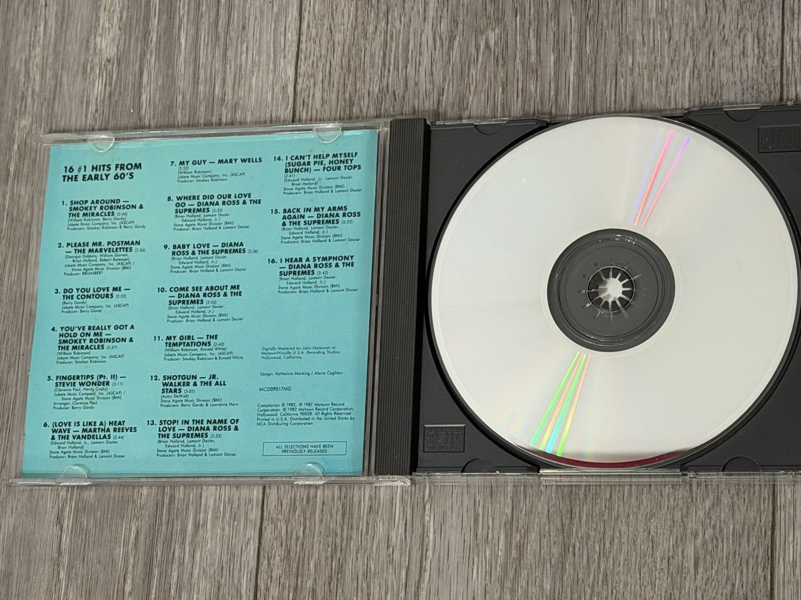 16 #1 HITS FROM THE EARLY 60's Supremes Temptations CD Cracked Case