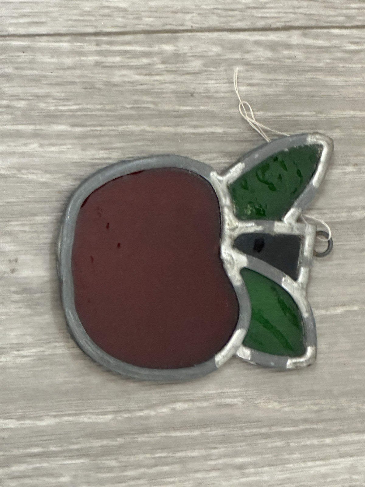 Vintage Apple Stain Glass Sun Catcher Teacher Autumn Fall Harvest