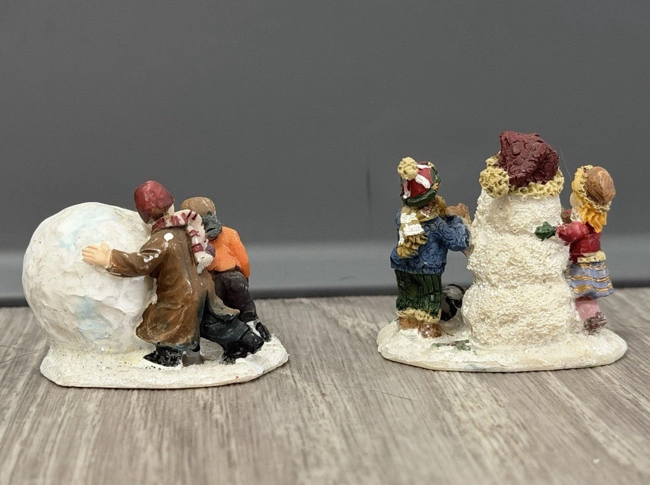 Christmas Village Figurines Lot of  2 Holiday Snow Figures
