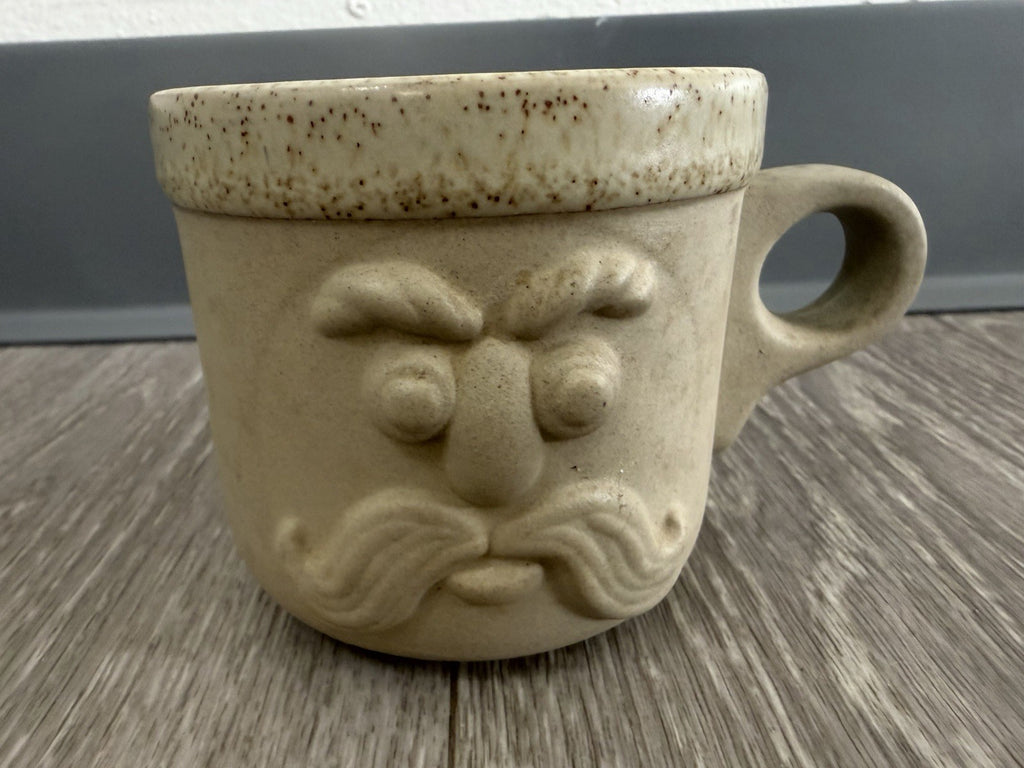 Fitz & Floyd, Stoneware/Pottery, Novelty Mustache Mug/Cup Character Face, 1970's