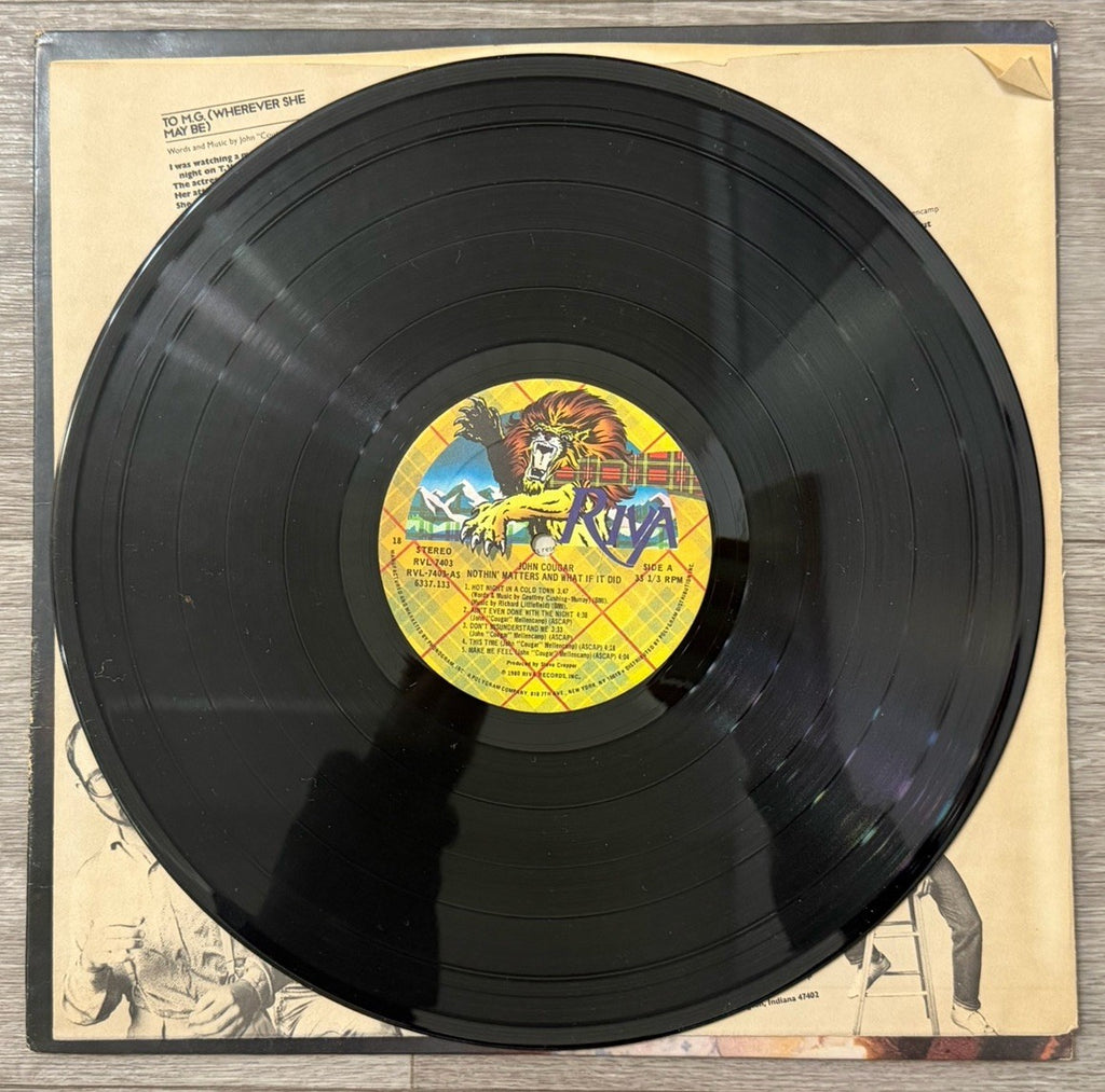 JOHN COUGAR- LP Nothin matters and what if it did 1980 Riva  vinyl