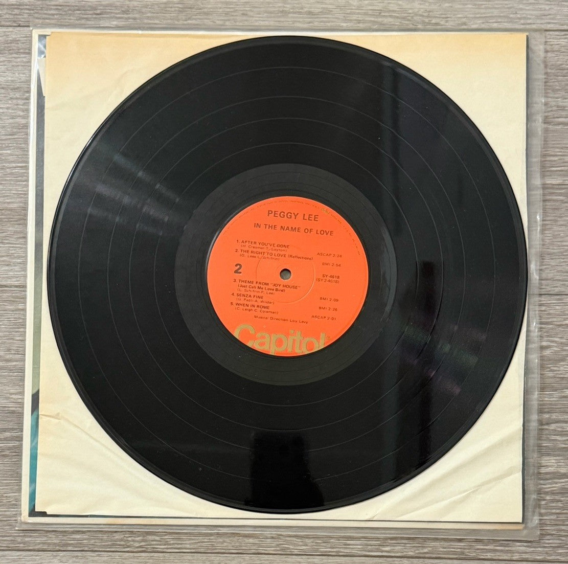 PEGGY LEE: in the name of love CAPITOL 12" LP 33 RPM Used VG+