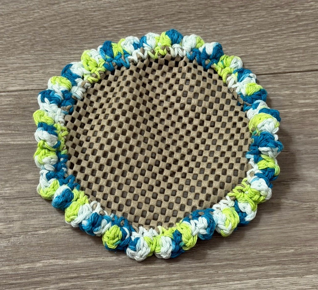 Handmade Crochet Jar Opener Gripper With Crochet Edge Kitchen Accessory Gift 6”