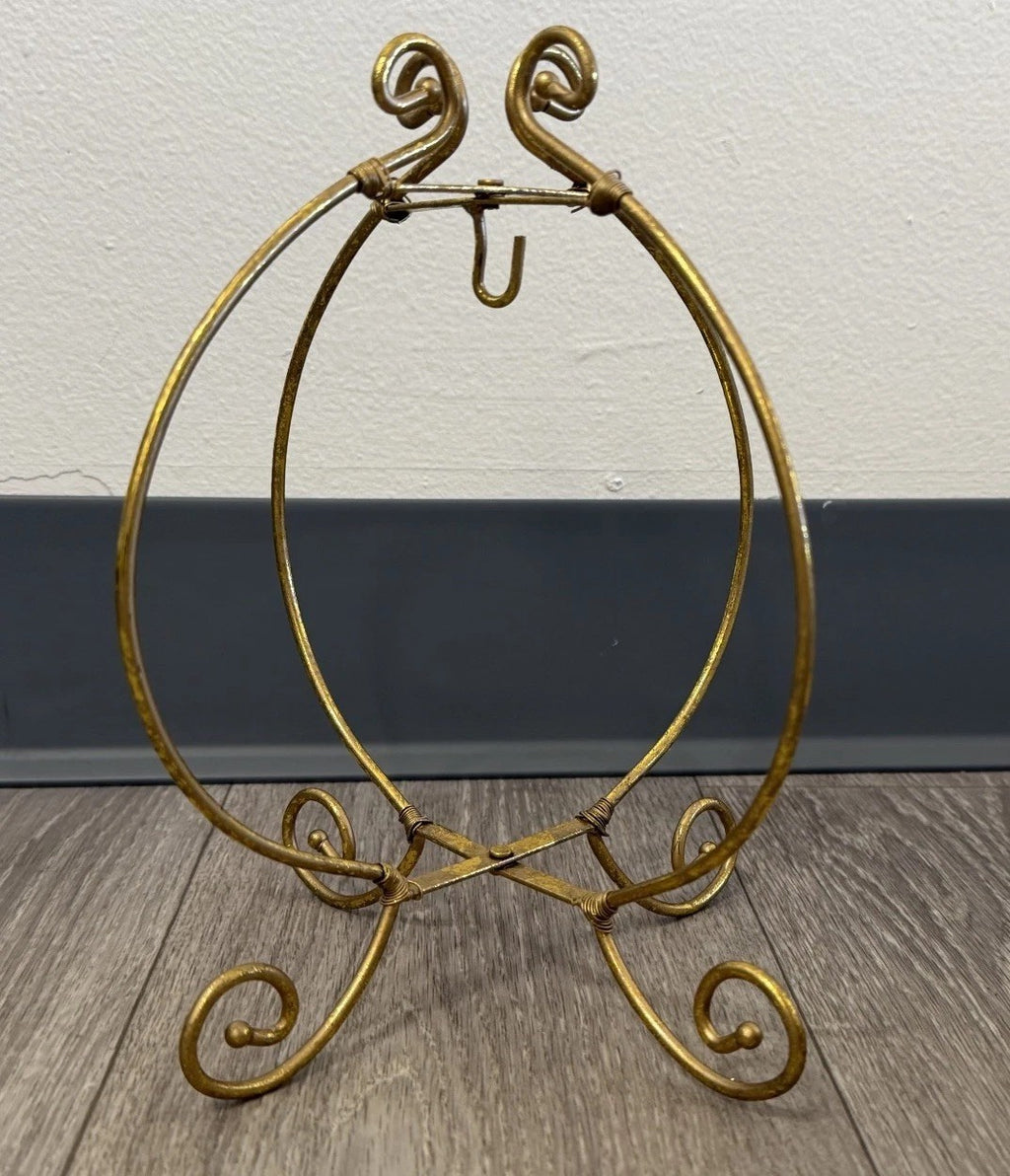 PIER 1 IMPORTS Goldtone Foldable Single Ornament Holder Display Stand