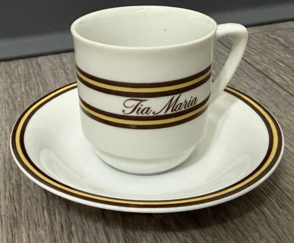 Vintage Tia Maria Resturaunt Demitasse Cup & Saucer Schmidt Porcelana Brazil