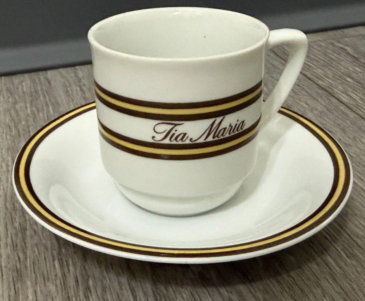 Vintage Tia Maria Resturaunt Demitasse Cup & Saucer Schmidt Porcelana Brazil