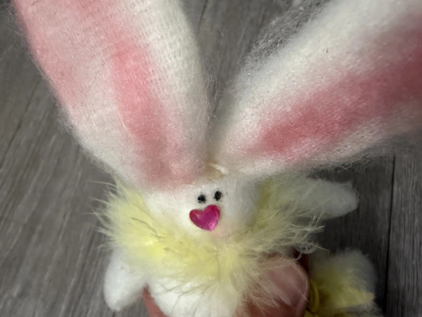 Cute Bunny Decoration With Heart Nose & Buttons On His Legs Easter/Spring Decor