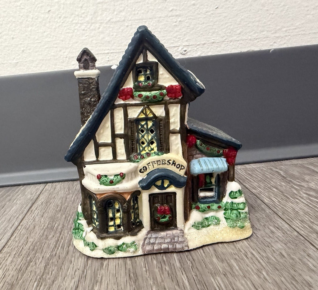 4.5" Tall Ceramic Christmas Village Coffee Shop