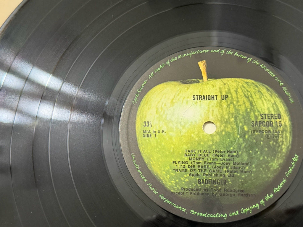 BADFINGER Straight Up LP Apple 1972 Stereo EARLIEST EVER UK 1st Press VG