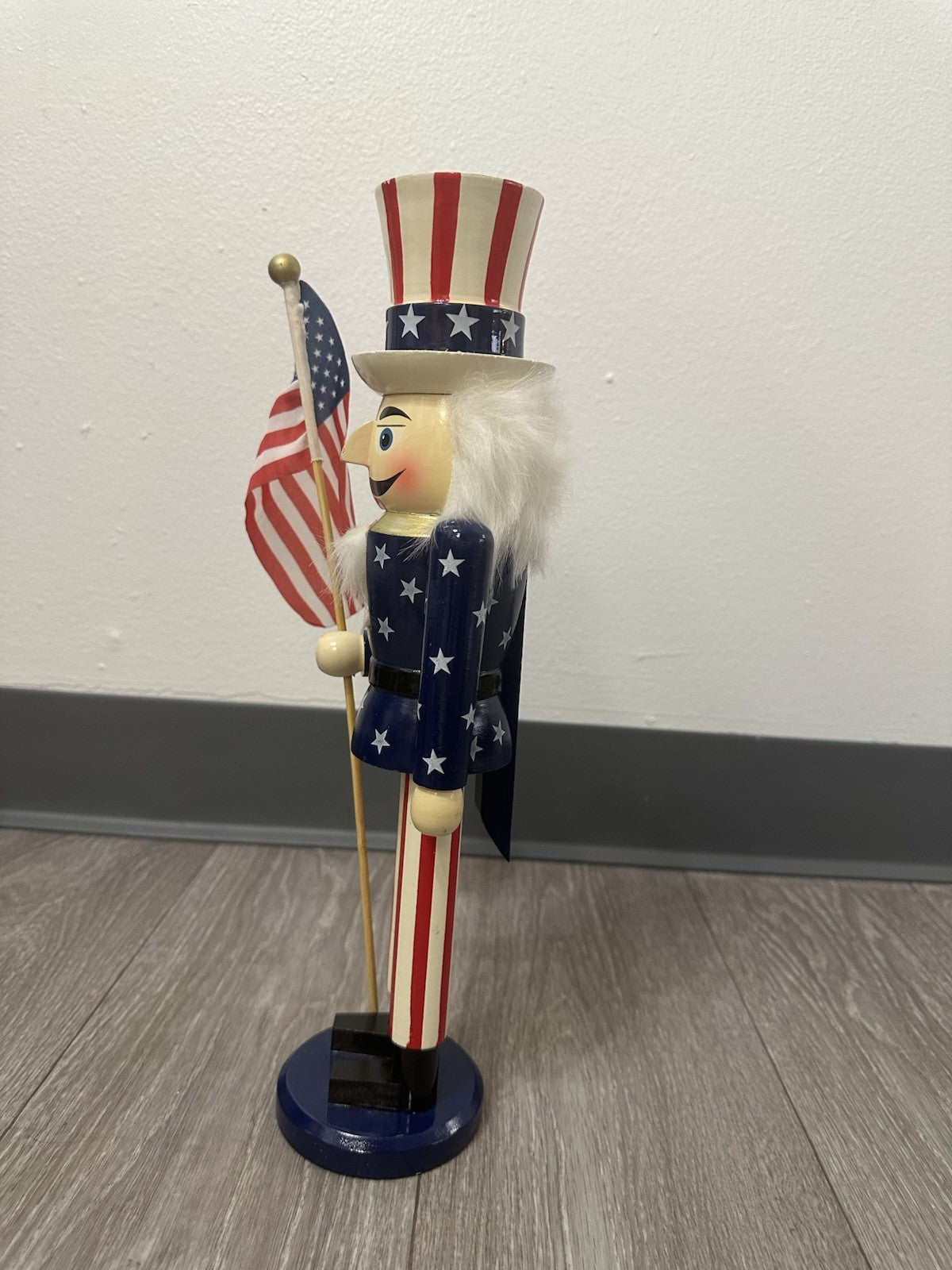 Americana Stars & Stripes Nutcracker Red White & Blue American Flag 14 3/4” EUC