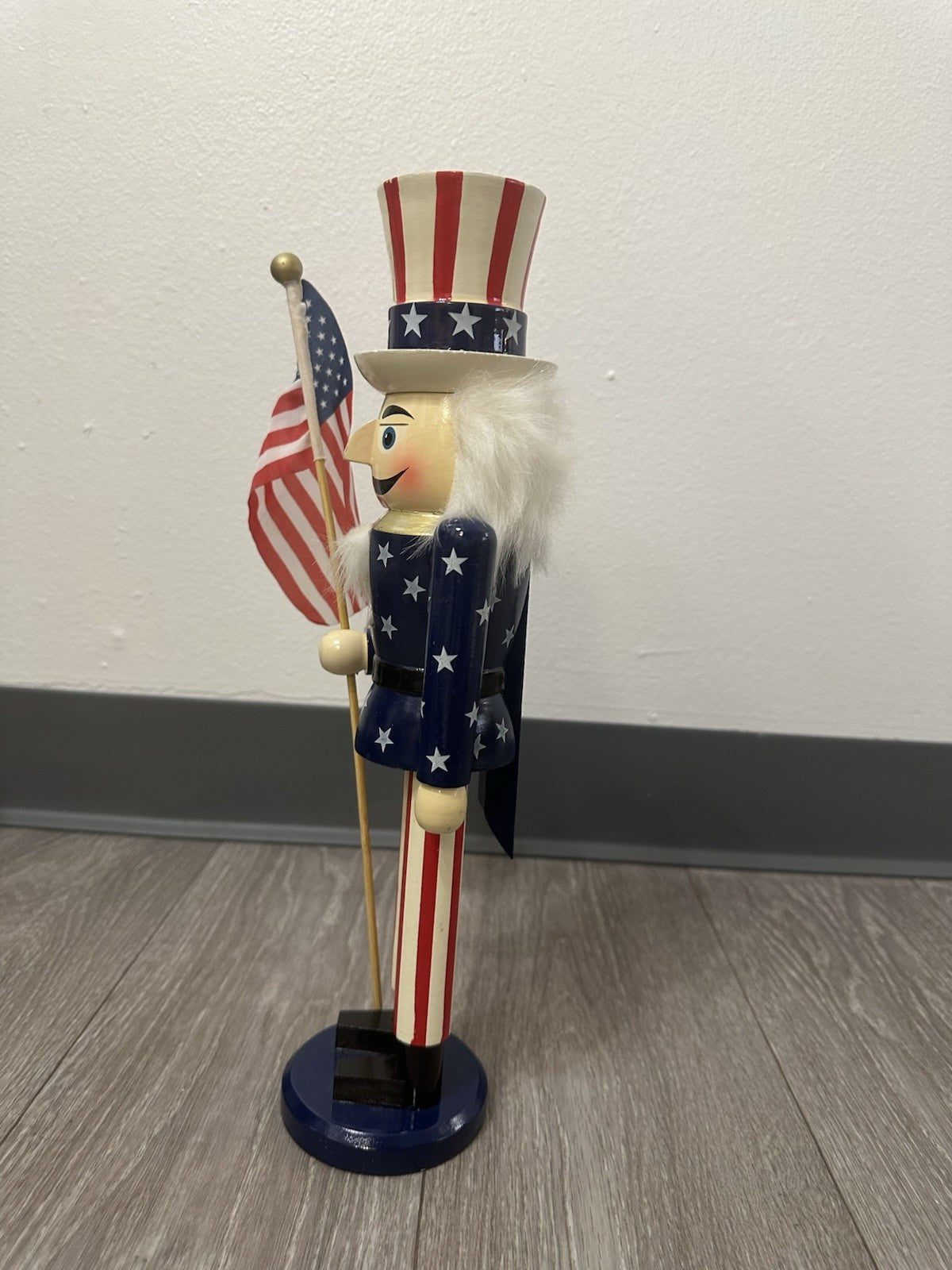 Americana Stars & Stripes Nutcracker Red White & Blue American Flag 14 3/4” EUC