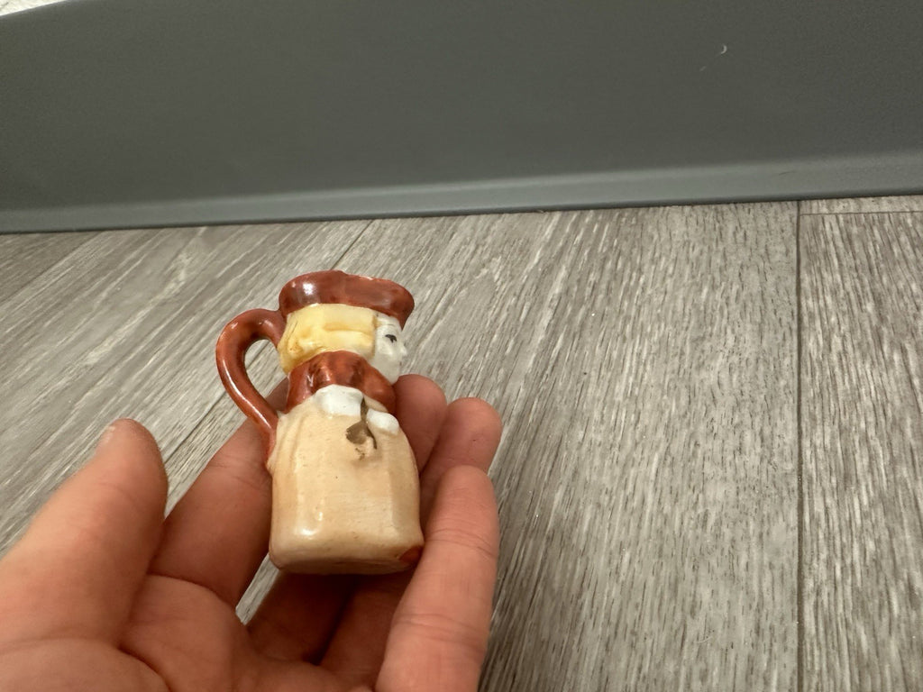 Vintage Miniature 2 Inch Toby Pitcher Jug Full Figure Lady Made in Japan