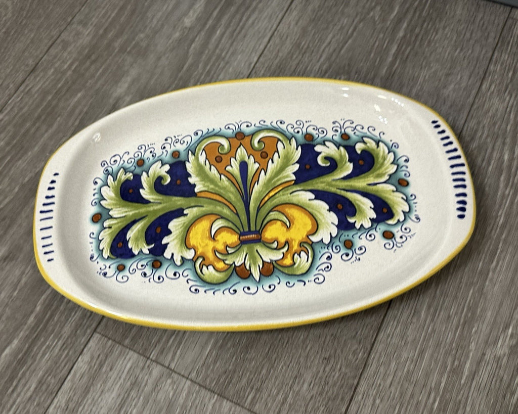 Ceramica Nova Deruta 12 In. Oval Serving Dish-Hand Painted Follia Pattern