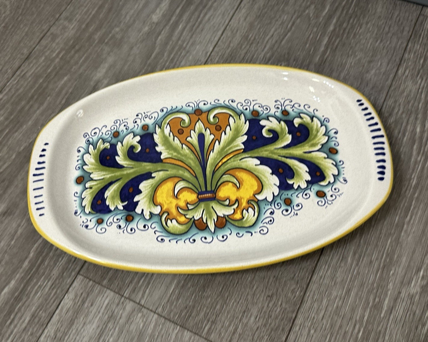 Ceramica Nova Deruta 12 In. Oval Serving Dish-Hand Painted Follia Pattern