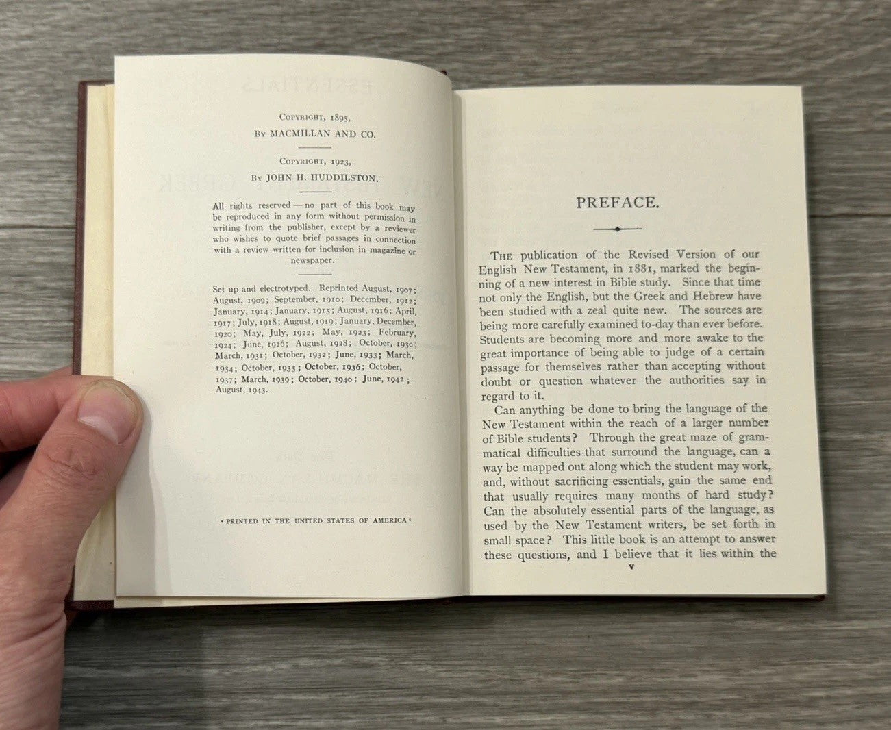 Essentials of New Testament Greek 1943 Reissue John Homer Huddilston BIBLE STUDY