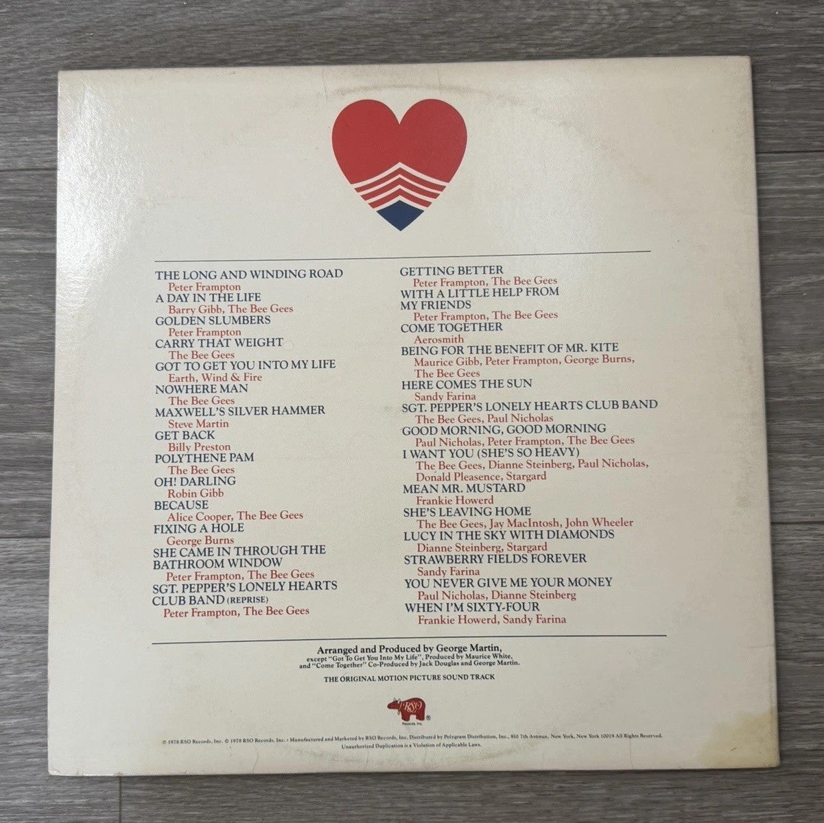 Vinyl Record LP Movie Soundtrack Bee Gees Sgt. Pepper's Lonely Hearts Club Used