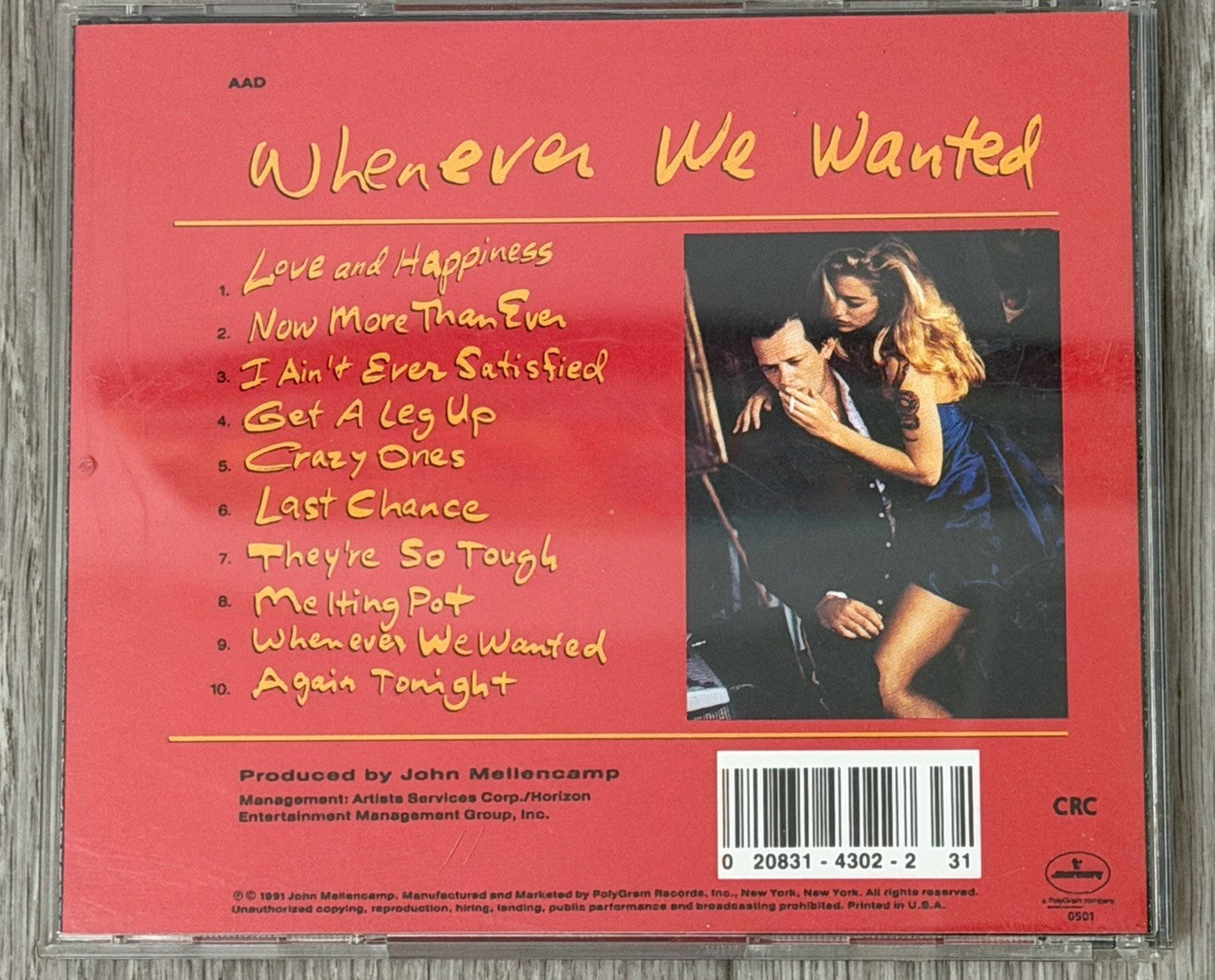 John Mellencamp – Whenever We Wanted CD 1991 Mercury Rock Album Tested VG