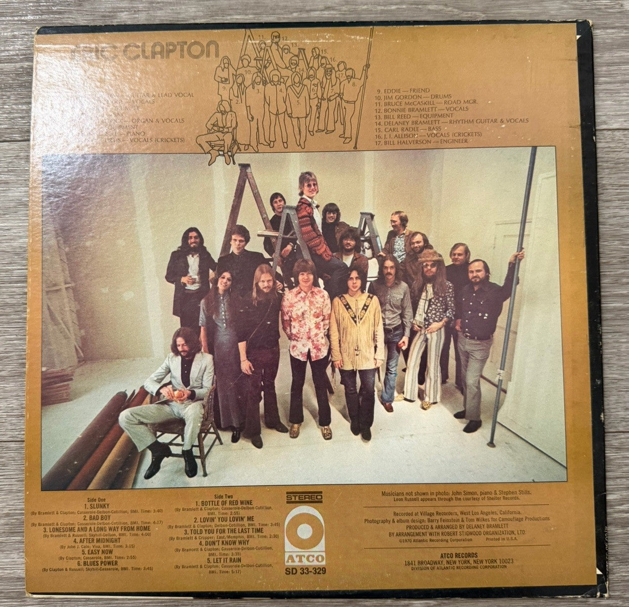 1972 Eric Clapton Eric Clapton LP Vinyl ATCO Rock 12" 33 RPM Stereo