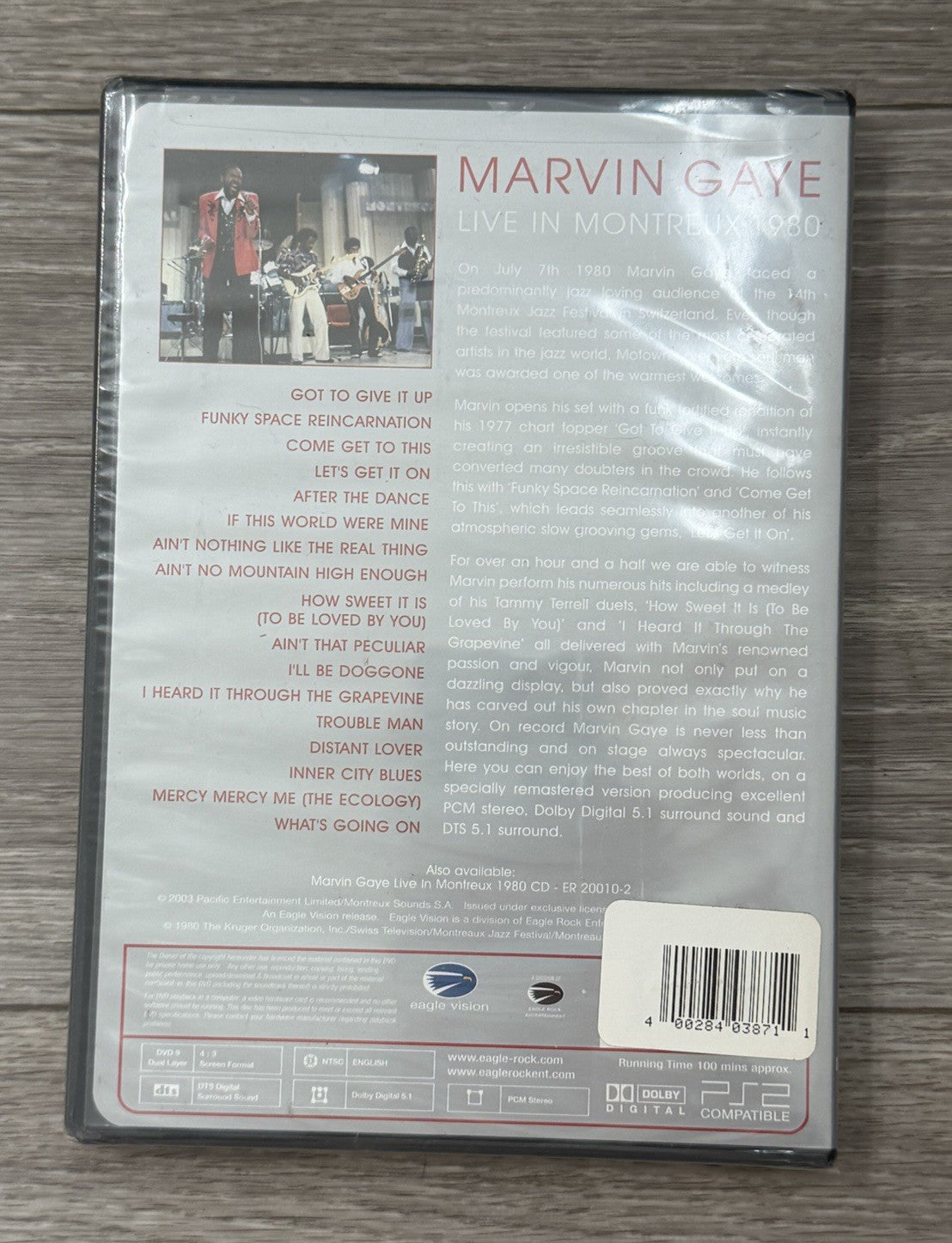 Marvin Gaye: Live in Montreux 1980 (DVD, 2003)  SEALED