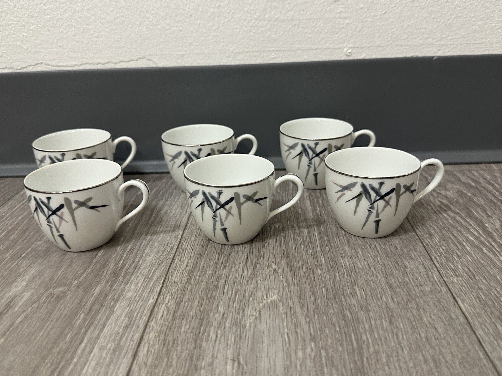 VINTAGE Noritake Bamboo 2133 Sake / Demitasse Cups Set of 6, 2 in