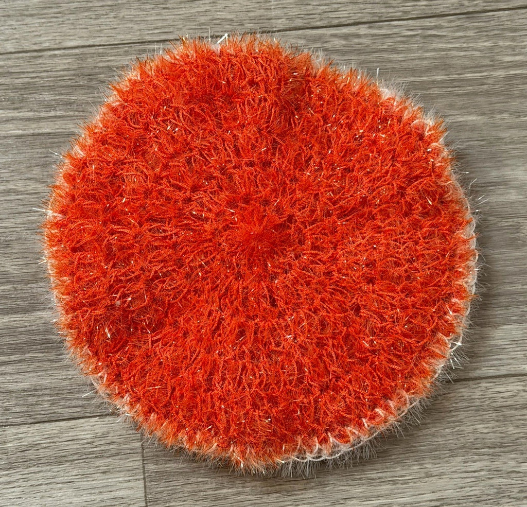 Lrg Double Sided Orange Sparkle Pot Scrubber Scourer Cleaning Pad Scrubby 6.75”