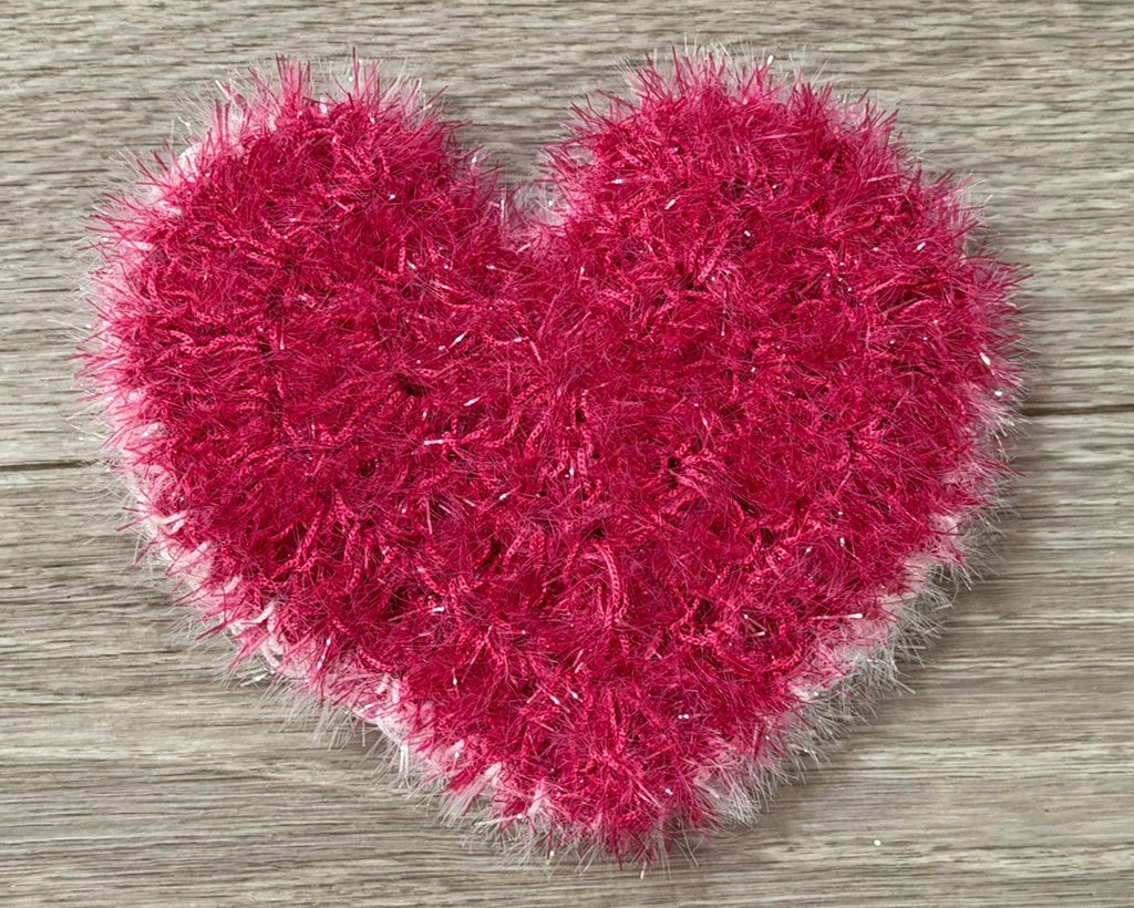 Purple & White Sparkle Heart Shape Non-Scratch Reusable for Kitchen Scrubby