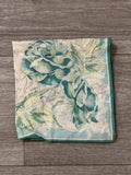 Vintage 1950S Rose Pattern Boho Floral Handkerchief Hanky 11.5” Square