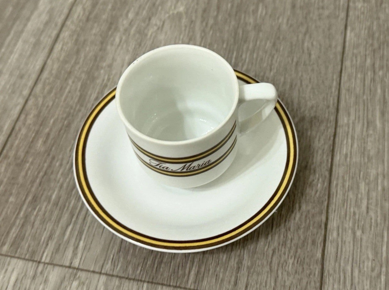 Vintage Tia Maria Resturaunt Demitasse Cup & Saucer Schmidt Porcelana Brazil