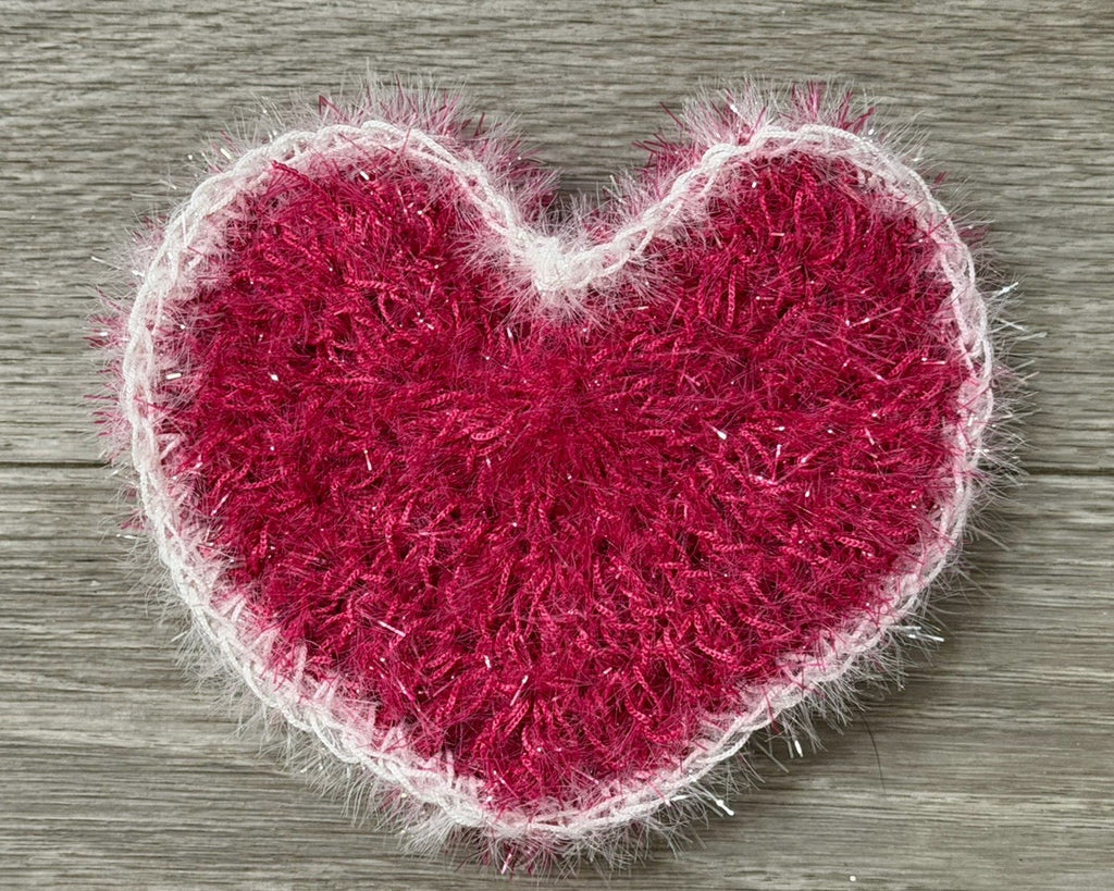 Purple & White Sparkle Heart Shape Non-Scratch Reusable for Kitchen Scrubby