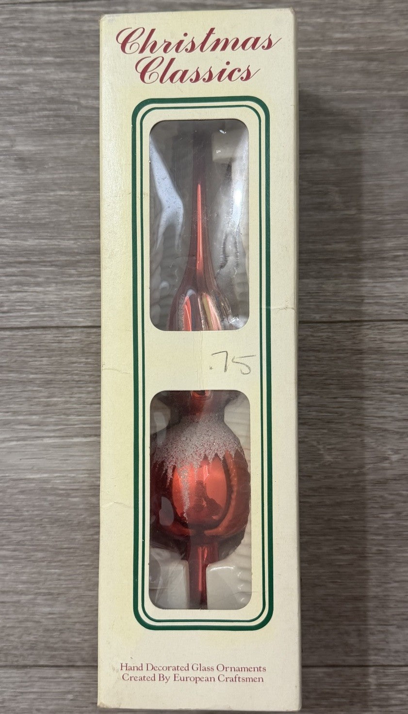 VTG Comodore Christmas Classic 9.75” " Tree Topper Finial Ornament No. 8220 C/3