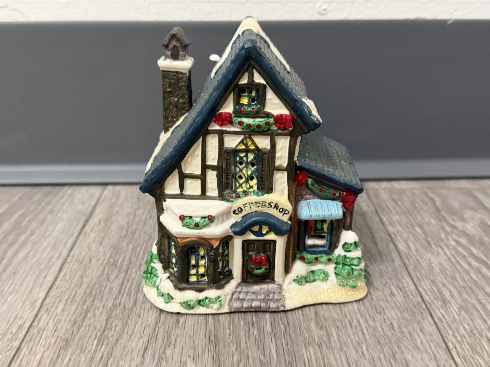 4.5" Tall Ceramic Christmas Village Coffee Shop