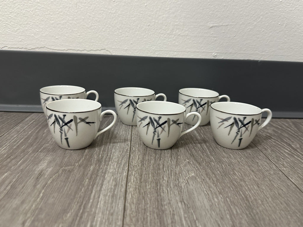 VINTAGE Noritake Bamboo 2133 Sake / Demitasse Cups Set of 6, 2 in