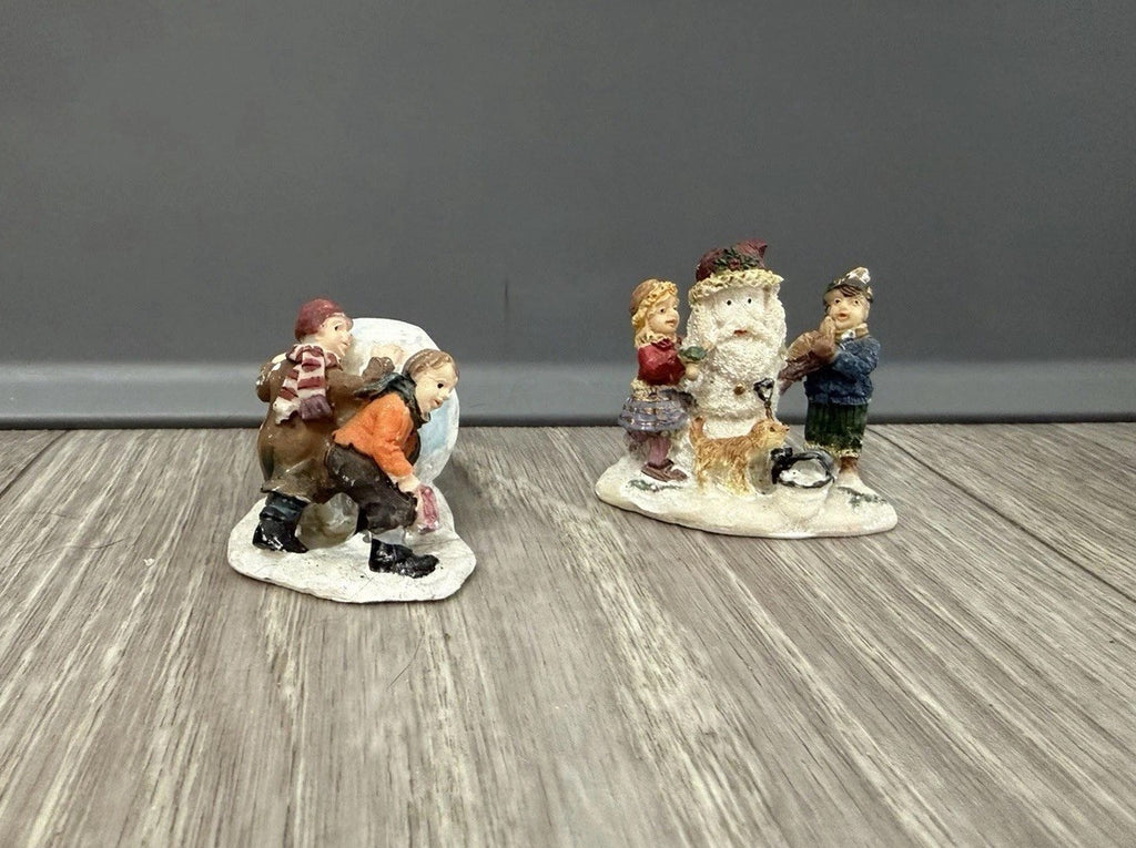 Christmas Village Figurines Lot of  2 Holiday Snow Figures