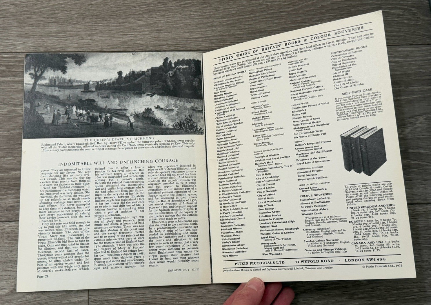 QUEEN ELIZABETH I by G. W. O. Woodward 1972 Booklet Pitkin Pictorials UK