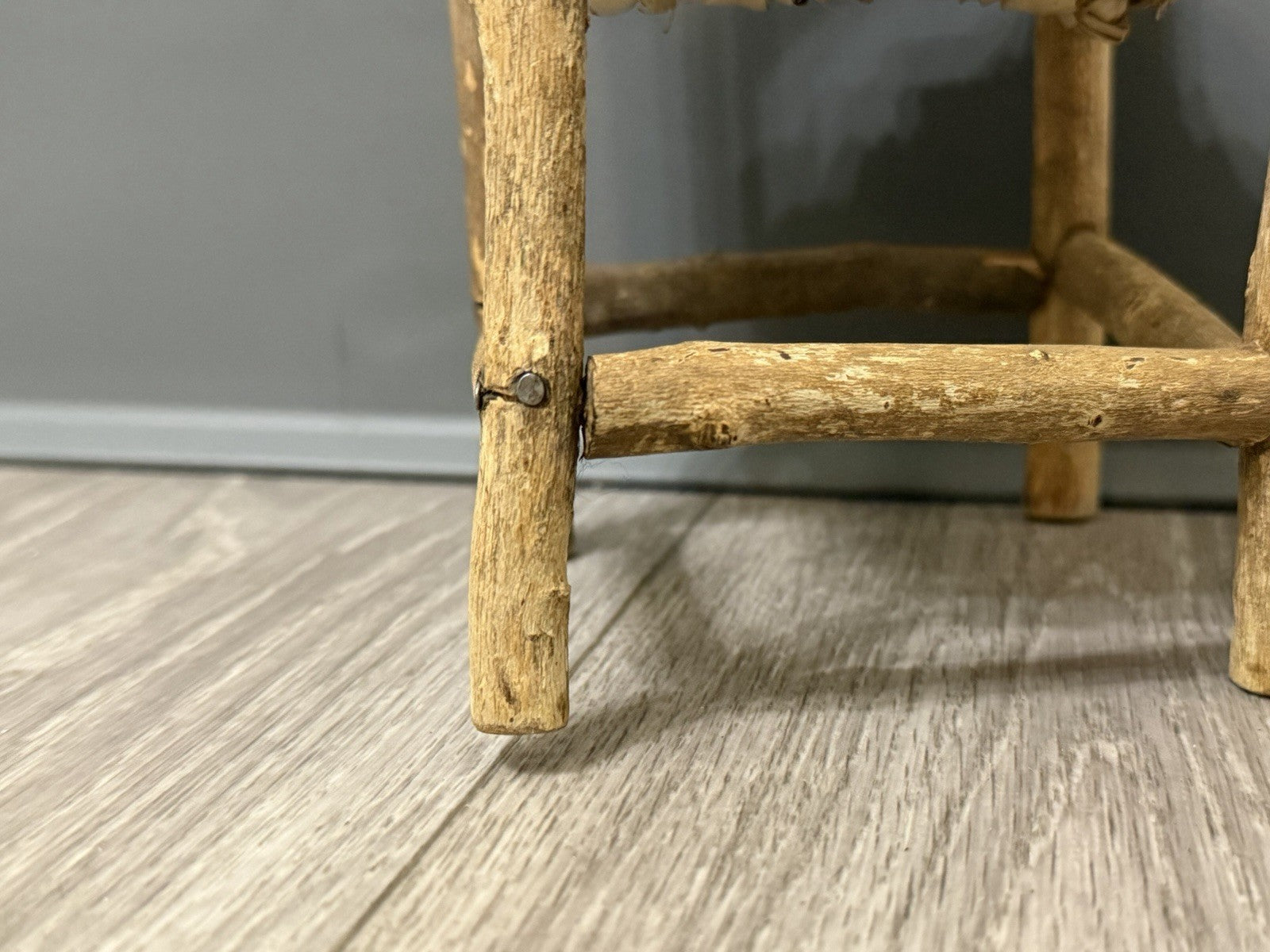 Cute Wood Ladder Back Doll Teddy Bear Chair 10” Tall Does Not Sit Sturdy
