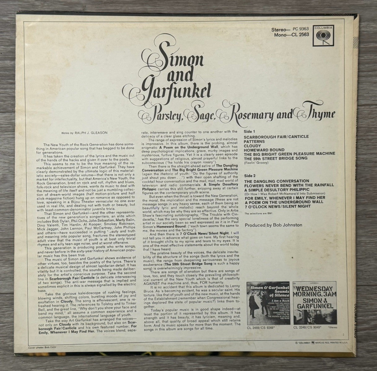 Pasley Sage Rosemary And Thyme LP Record Vinyl Simon & Garfunkel Columbia 9363