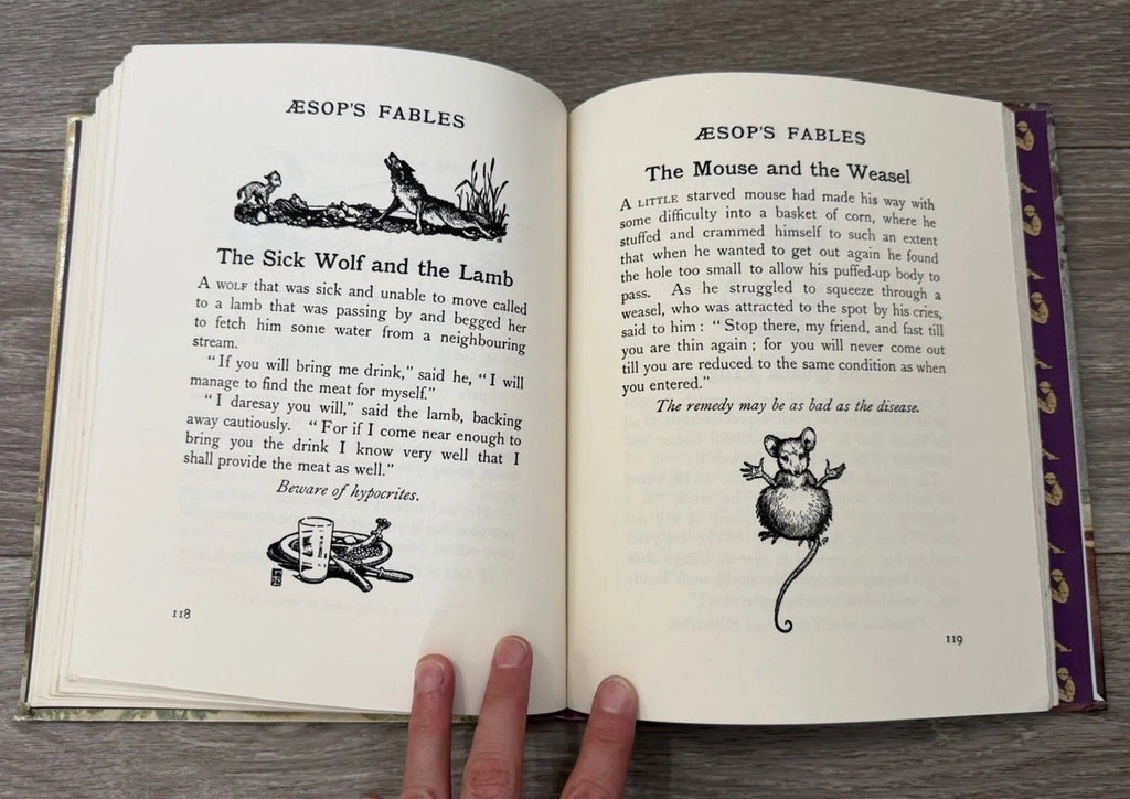 Aesop's Fables Illustrated by Nora Fry 1988 Longmeadow Press Classics Hardcover