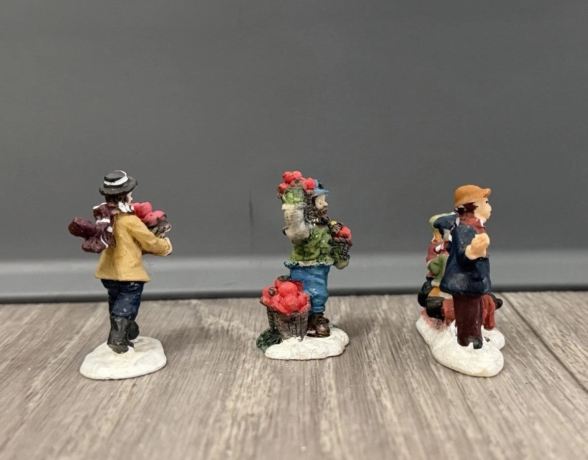 Christmas Village People " Lot of 3 Figures Holiday Decorations Figurines