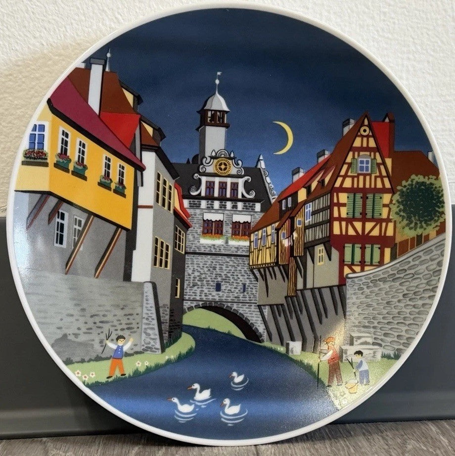 Vintage NOS German E&A BOCKLING Collector Plate MARKTBREIT Barbara Furstenhofer