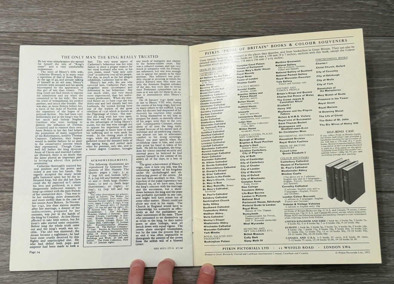King Henry VIII By GWO Woodward 1969 Booklet FAST FREE SHIPPING!!