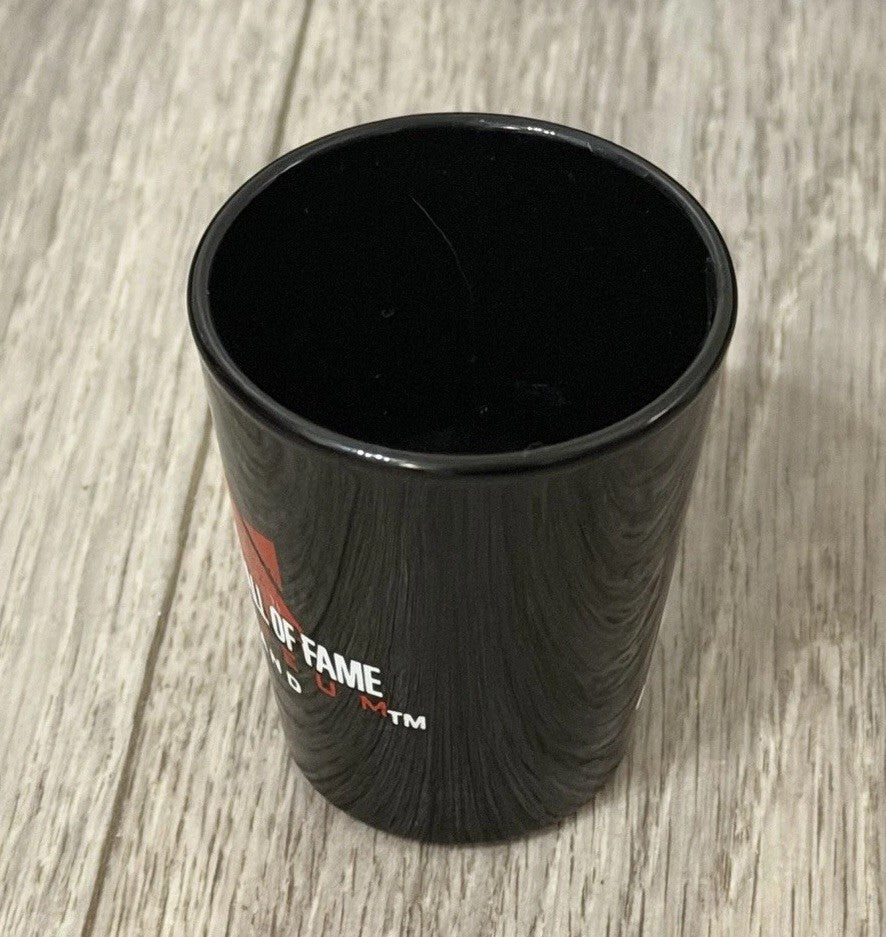 ROCK & ROLL HALL OF FAME MUSEUM SHOT CUP CERAMIC 1998 CLEVELAND OHIO