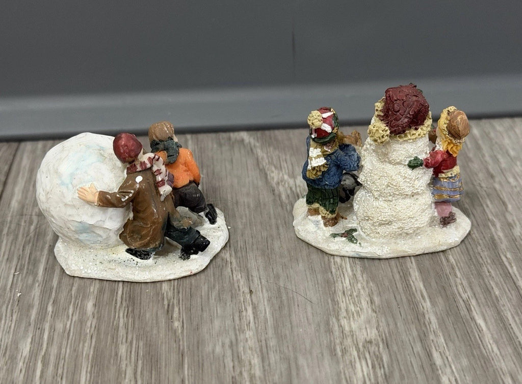 Christmas Village Figurines Lot of  2 Holiday Snow Figures