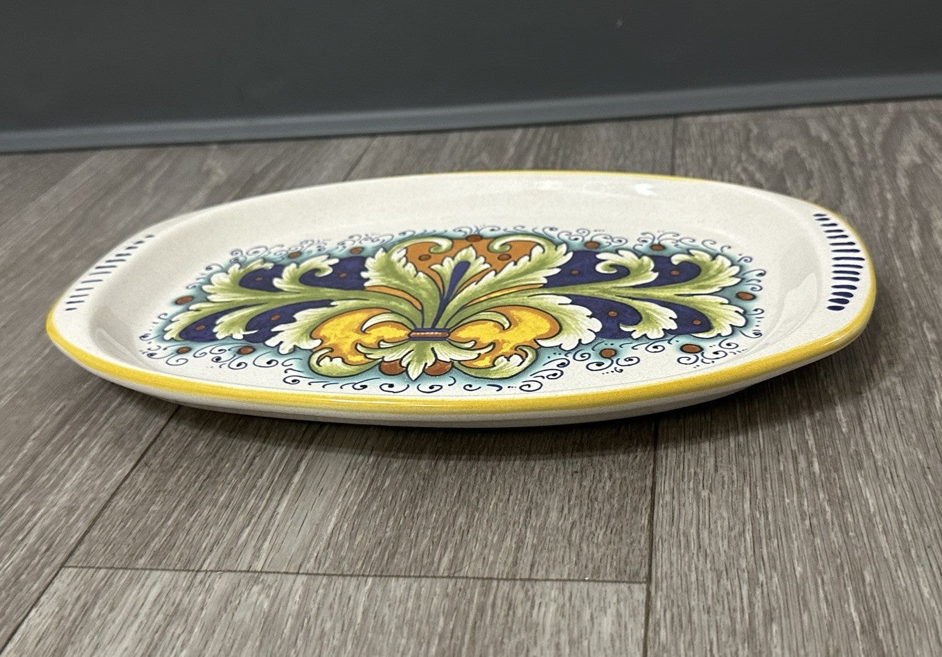 Ceramica Nova Deruta 12 In. Oval Serving Dish-Hand Painted Follia Pattern